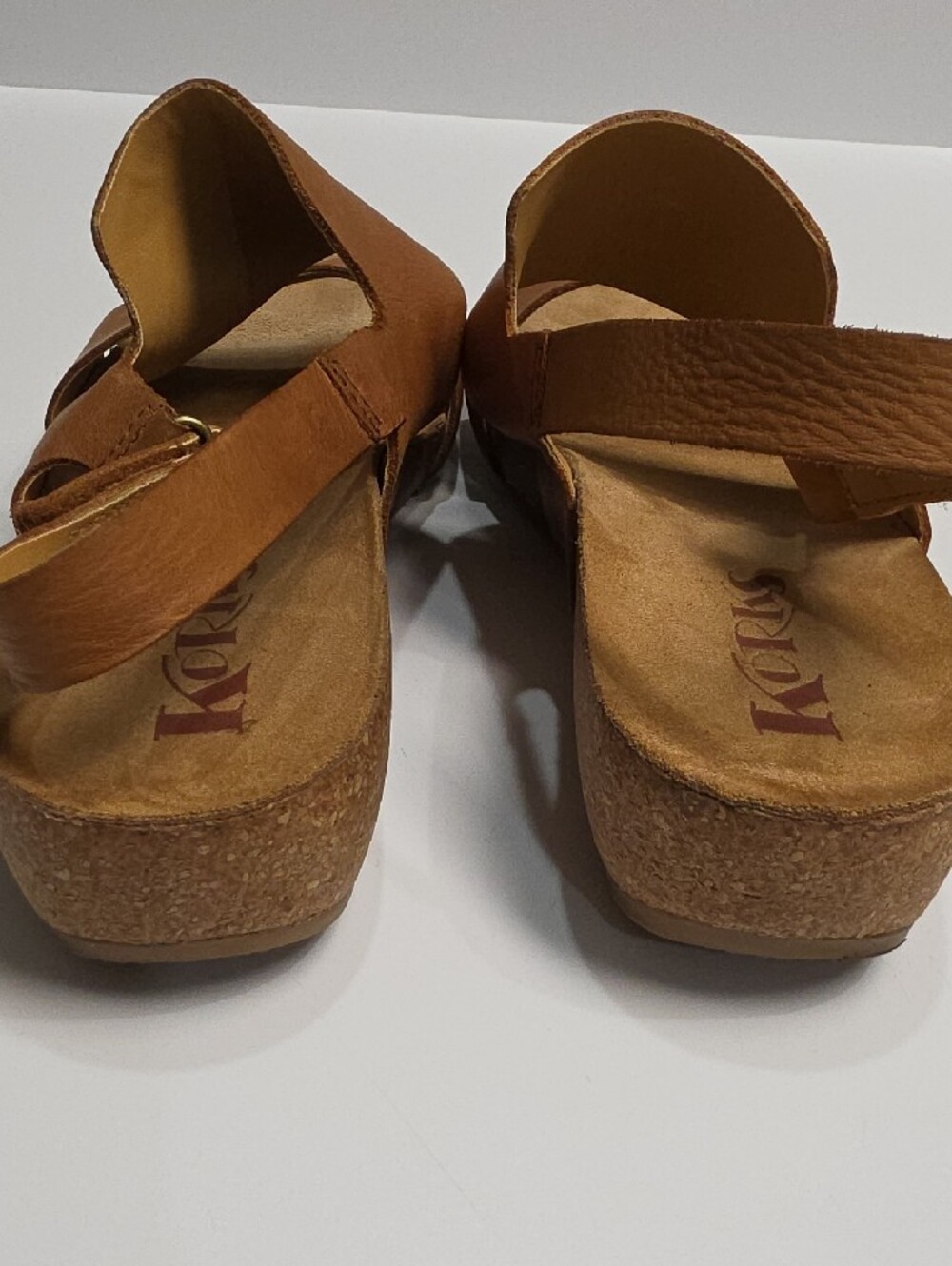 Korks by Kork-Ease Tan Leather Slingback Comfort Sandals - Size 7 - Picture 8 of 10